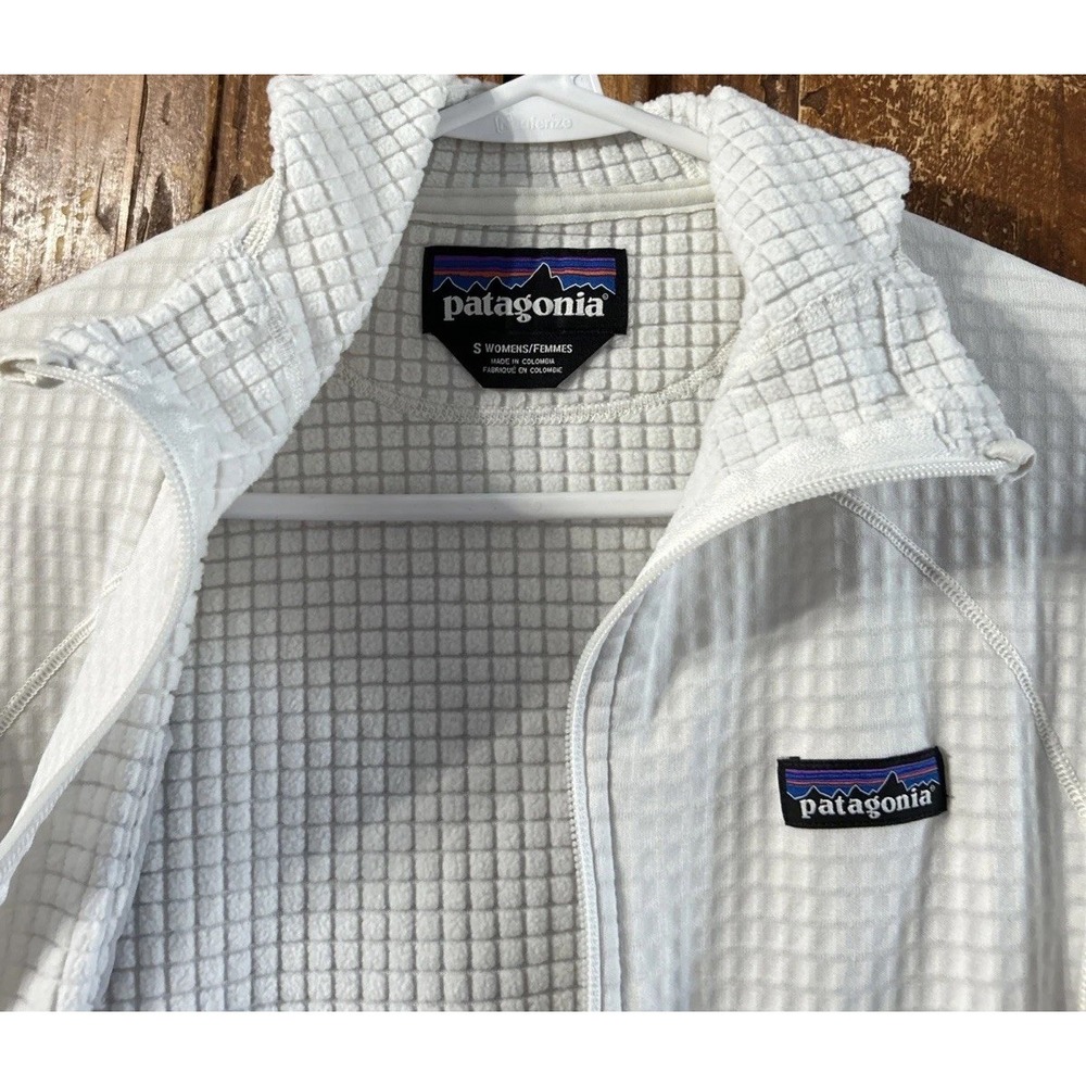 Patagonia Hoodie Womens Small R1 Fleece Full Zip Polartec STY40095 White
